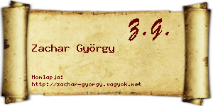 Zachar György névjegykártya